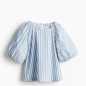 H&M Blue and White Striped Blouse